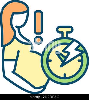 Premature birth RGB color icon Stock Vector