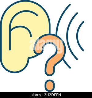 Being bad listener RGB color icon Stock Vector