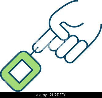 Blood sugar testing RGB color icon Stock Vector