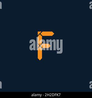 Letter F Logo Icon Design Template. Technology Abstract Vector Logotype Stock Vector