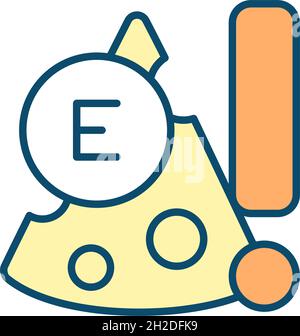 Cheese intake RGB color icon Stock Vector