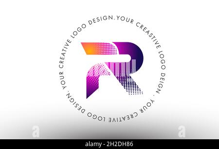 R Dots Letter Logo. R Letter Design Vector Icon Illustration with Dots. Stock Vector