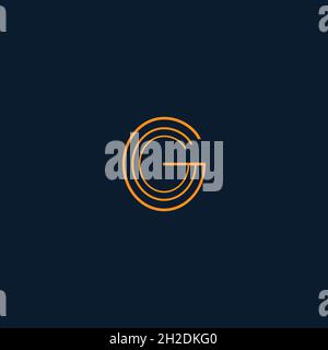 Letter G vector line logo design. Creative minimalism logotype icon symbol. Stock Vector