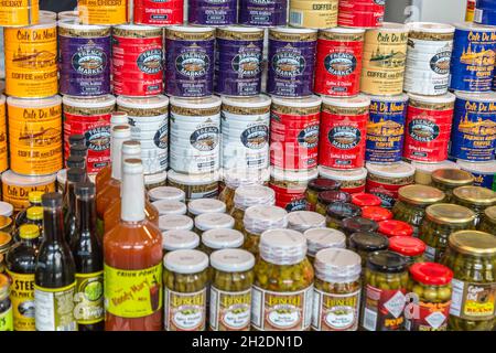 Coffee and other food products for sale at the French Market in the French Quarter of New Orleans, Louisiana