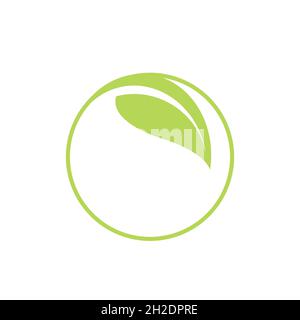 Fresh freen leaf natural environment logo and symbols. Stock Vector