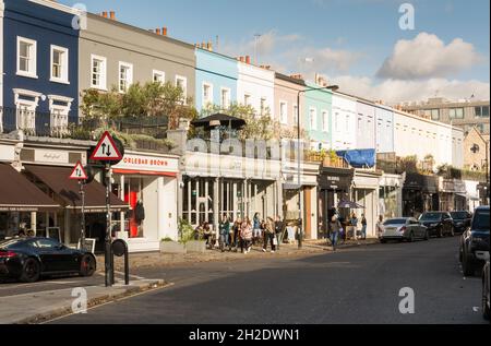 Shops and houses on Westbourne Grove, Notting Hill, London, W11, U.K. Stock Photo