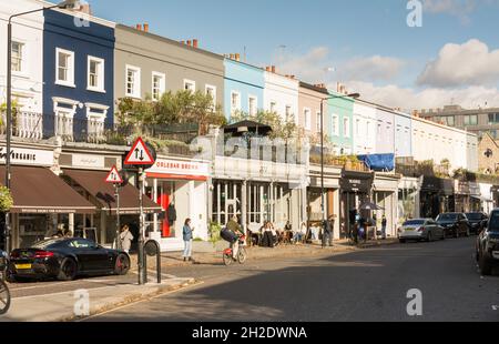 Shops and houses on Westbourne Grove, Notting Hill, London, W11, England, UK Stock Photo