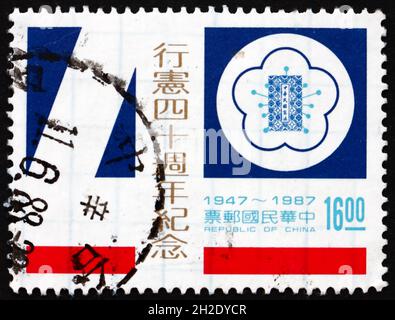 CHINA - CIRCA 1987: a stamp printed in the China dedicated to constitution, 40th anniversary, circa 1987 Stock Photo