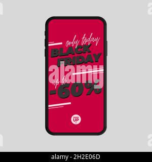 Black Friday Story for Social Media. Vector illustration Stock Vector