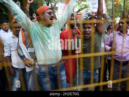 Agartala, Tripura. India. 21st October 2021. The members and supporters ...