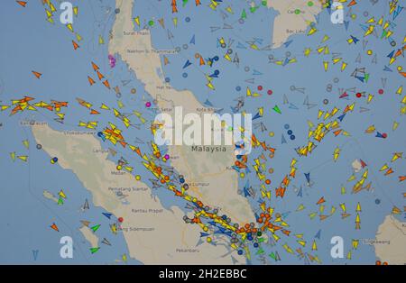 Map Of Maritime Trafic In Malacca Straight October 21 2021 On Website Of Vesselfinder 2h2ebbc 