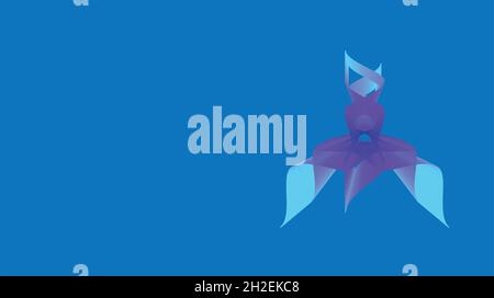 Isolated on blue background. Geometric shape composed of purple, and turquoise colors. Vector art. Adobe illustrator EPS 8 Stock Vector