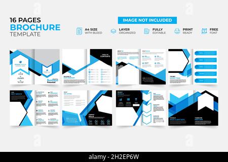 Modern & Creative Bifold Trifold Annual report Brochure Template Stock Vector