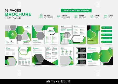 Modern & Creative Bifold Trifold Annual report Brochure Template Stock Vector