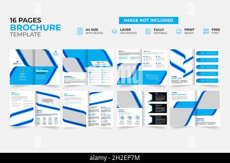 Modern & Creative Bifold Trifold Annual report Brochure Template Stock Vector
