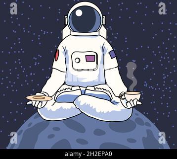 Cofee on Moon Stock Vector