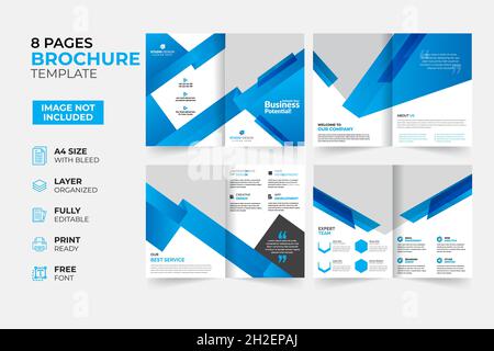 Modern & Creative Bifold Trifold Annual report Brochure Template Stock Vector