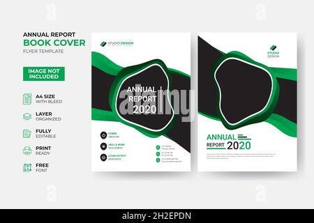 Modern Creative Annual Report  Book Cover Template Stock Vector