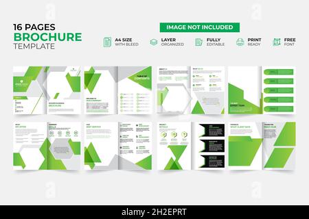 Modern & Creative Bifold Trifold Annual report Brochure Template Stock Vector