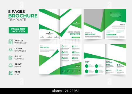 Modern & Creative Bifold Trifold Annual report Brochure Template Stock Vector