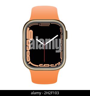 Modern new model smart watch, Apple Watch Series 7 flat design vector stock illustration Stock Vector