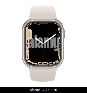 Modern new model smart watch, Apple Watch Series 7 flat design vector stock illustration Stock Vector