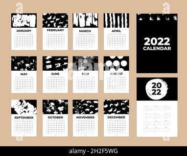 Calendar 2022 template, Desk calendar, planner design Vector Stock Vector