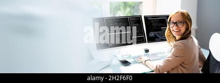 Programmer Coding Classes. Web Developer Coder Stock Photo - Alamy