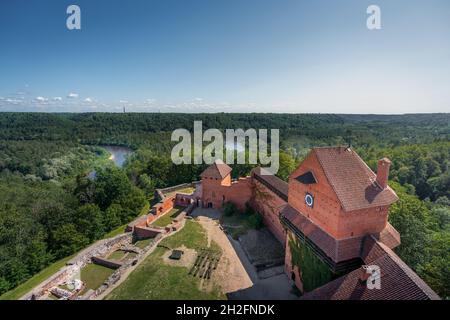Aerial view of Turaida Castle - Sigulda, Latvia Stock Photo