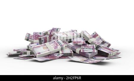 3D Stack of 500 euro notes Stock Photo