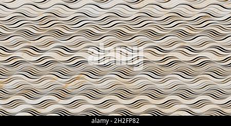Abstract background with stripes waves lines. Design modern luxury of gold and marble texture Stock Vector
