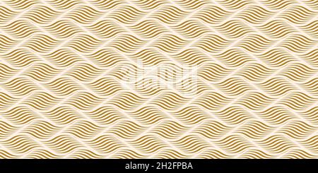 Abstract background geometric pattern with gold waves lines endless stylish texture Stock Vector