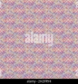 Seamless abstract psychedelic kaleidoscope fractal background pattern in vivid colors. Stock Photo