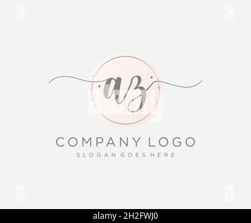 AZ feminine logo. Usable for Nature, Salon, Spa, Cosmetic and Beauty Logos. Flat Vector Logo Design Template Element. Stock Vector