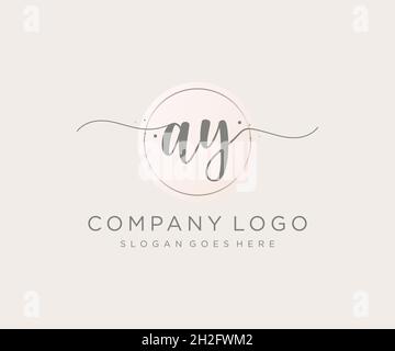 AY feminine logo. Usable for Nature, Salon, Spa, Cosmetic and Beauty Logos. Flat Vector Logo Design Template Element. Stock Vector