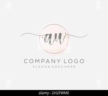 AU feminine logo. Usable for Nature, Salon, Spa, Cosmetic and Beauty Logos. Flat Vector Logo Design Template Element. Stock Vector