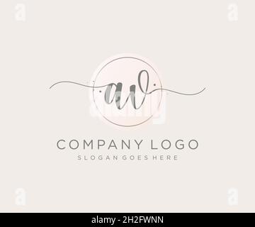 AV feminine logo. Usable for Nature, Salon, Spa, Cosmetic and Beauty Logos. Flat Vector Logo Design Template Element. Stock Vector