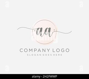 AA feminine logo. Usable for Nature, Salon, Spa, Cosmetic and Beauty Logos. Flat Vector Logo Design Template Element. Stock Vector