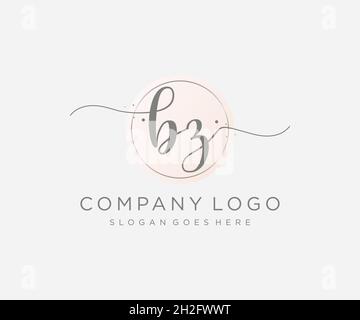 BZ feminine logo. Usable for Nature, Salon, Spa, Cosmetic and Beauty Logos. Flat Vector Logo Design Template Element. Stock Vector