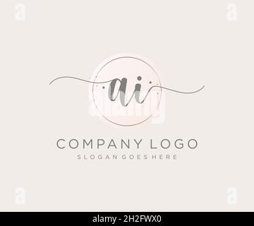 AI feminine logo. Usable for Nature, Salon, Spa, Cosmetic and Beauty Logos. Flat Vector Logo Design Template Element. Stock Vector