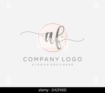 AF feminine logo. Usable for Nature, Salon, Spa, Cosmetic and Beauty Logos. Flat Vector Logo Design Template Element. Stock Vector