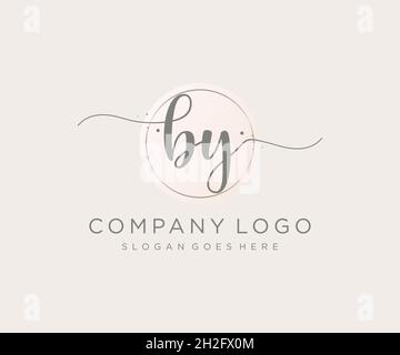 BY feminine logo. Usable for Nature, Salon, Spa, Cosmetic and Beauty Logos. Flat Vector Logo Design Template Element. Stock Vector
