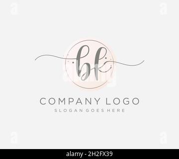 BK feminine logo. Usable for Nature, Salon, Spa, Cosmetic and Beauty Logos. Flat Vector Logo Design Template Element. Stock Vector