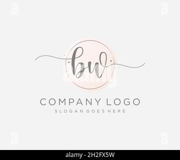 BW feminine logo. Usable for Nature, Salon, Spa, Cosmetic and Beauty Logos. Flat Vector Logo Design Template Element. Stock Vector