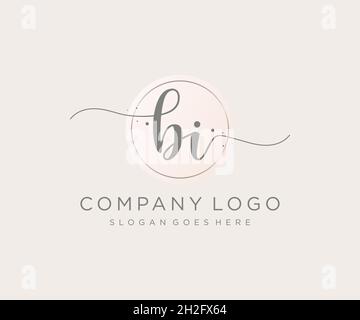 BI feminine logo. Usable for Nature, Salon, Spa, Cosmetic and Beauty Logos. Flat Vector Logo Design Template Element. Stock Vector