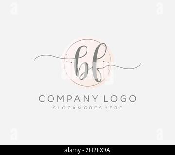 BF feminine logo. Usable for Nature, Salon, Spa, Cosmetic and Beauty Logos. Flat Vector Logo Design Template Element. Stock Vector
