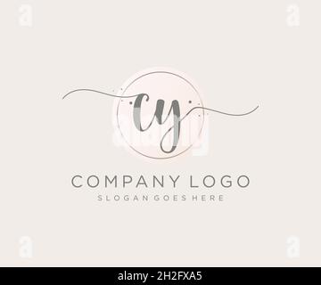 CY feminine logo. Usable for Nature, Salon, Spa, Cosmetic and Beauty Logos. Flat Vector Logo Design Template Element. Stock Vector