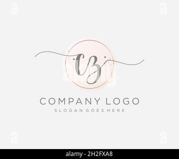 CZ feminine logo. Usable for Nature, Salon, Spa, Cosmetic and Beauty Logos. Flat Vector Logo Design Template Element. Stock Vector