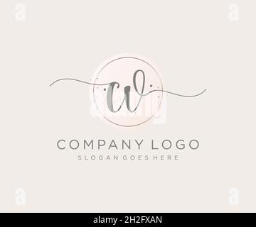 CV feminine logo. Usable for Nature, Salon, Spa, Cosmetic and Beauty Logos. Flat Vector Logo Design Template Element. Stock Vector