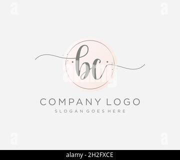 BC feminine logo. Usable for Nature, Salon, Spa, Cosmetic and Beauty Logos. Flat Vector Logo Design Template Element. Stock Vector
